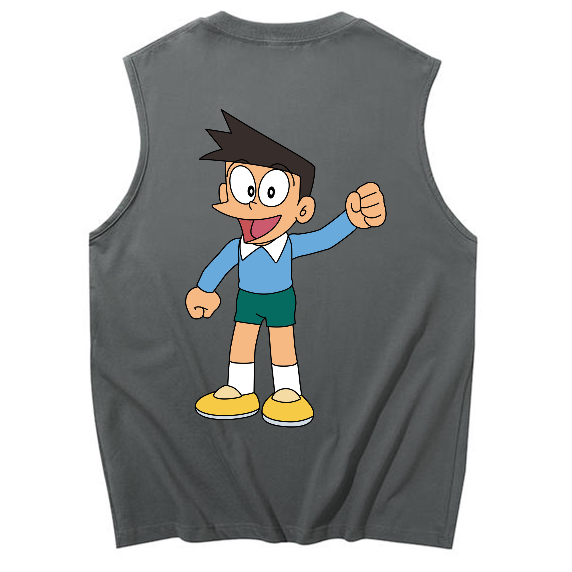 （画像用） ドラえもん 骨川 スネ夫 Doraemon Honekawa Suneo コットン100％タンクトップ（背面プリント）